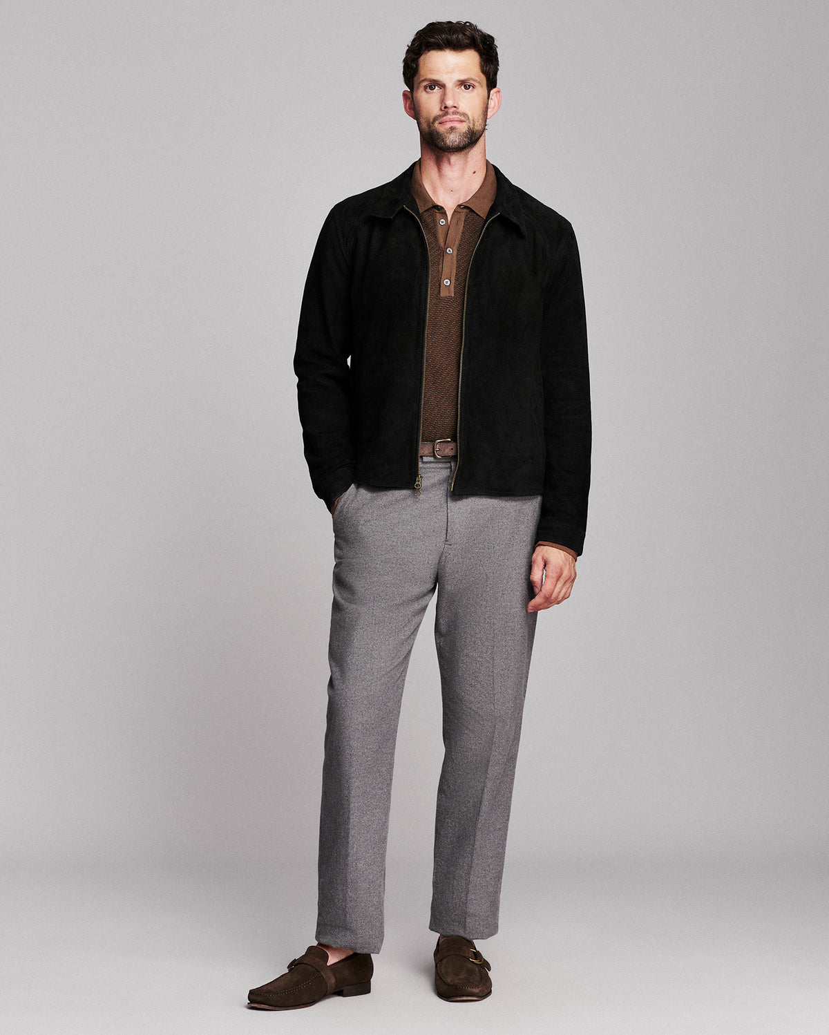 Suede Harrington Jacket