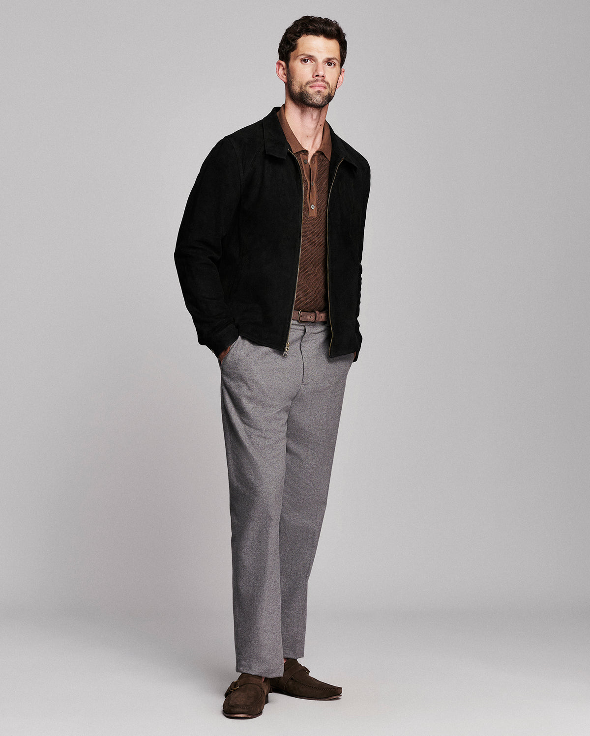 Suede Harrington Jacket