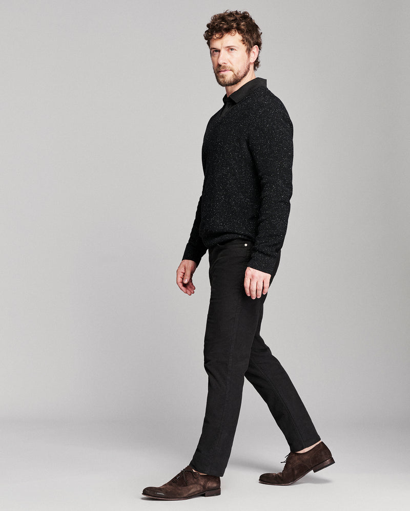 Long Sleeve Herringbone Polo