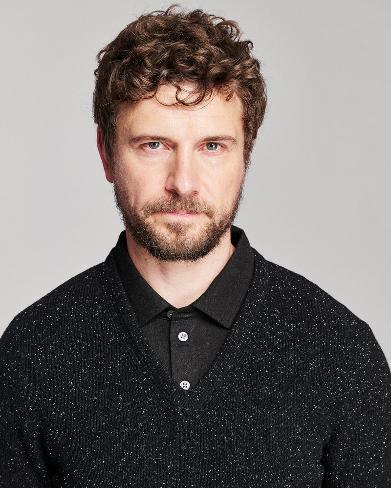 Long Sleeve Herringbone Polo