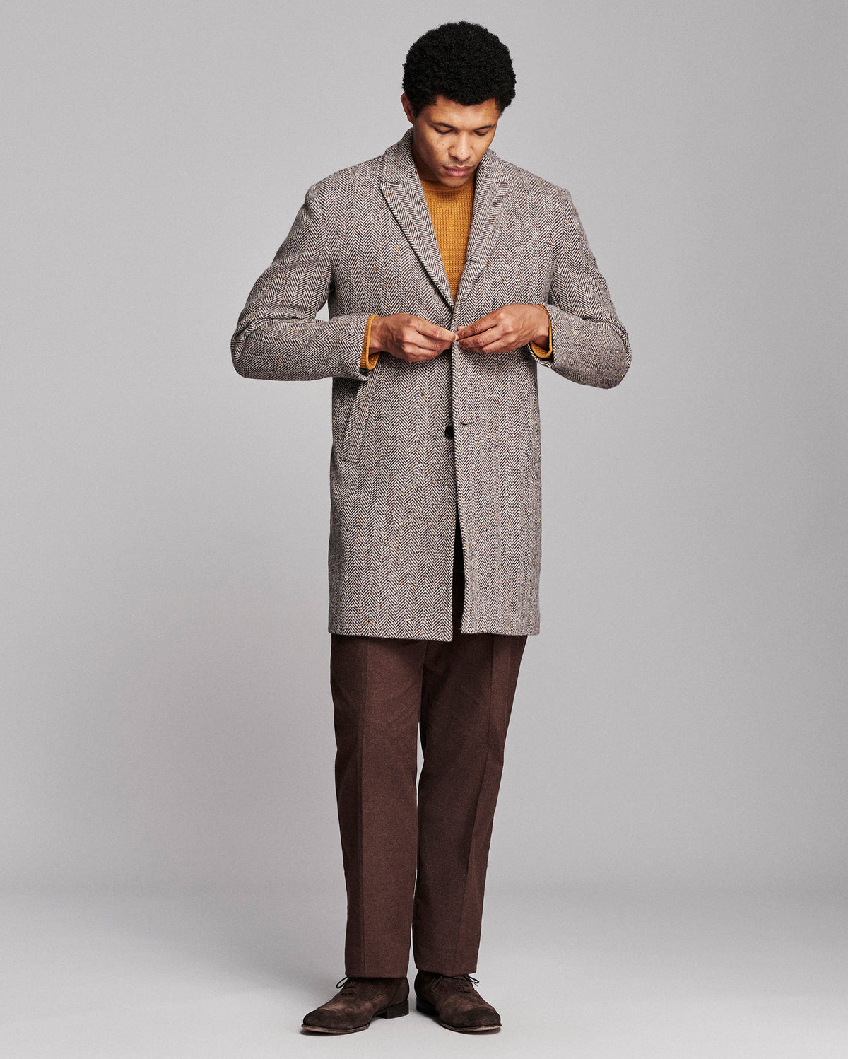 Herringbone Walking Car Coat