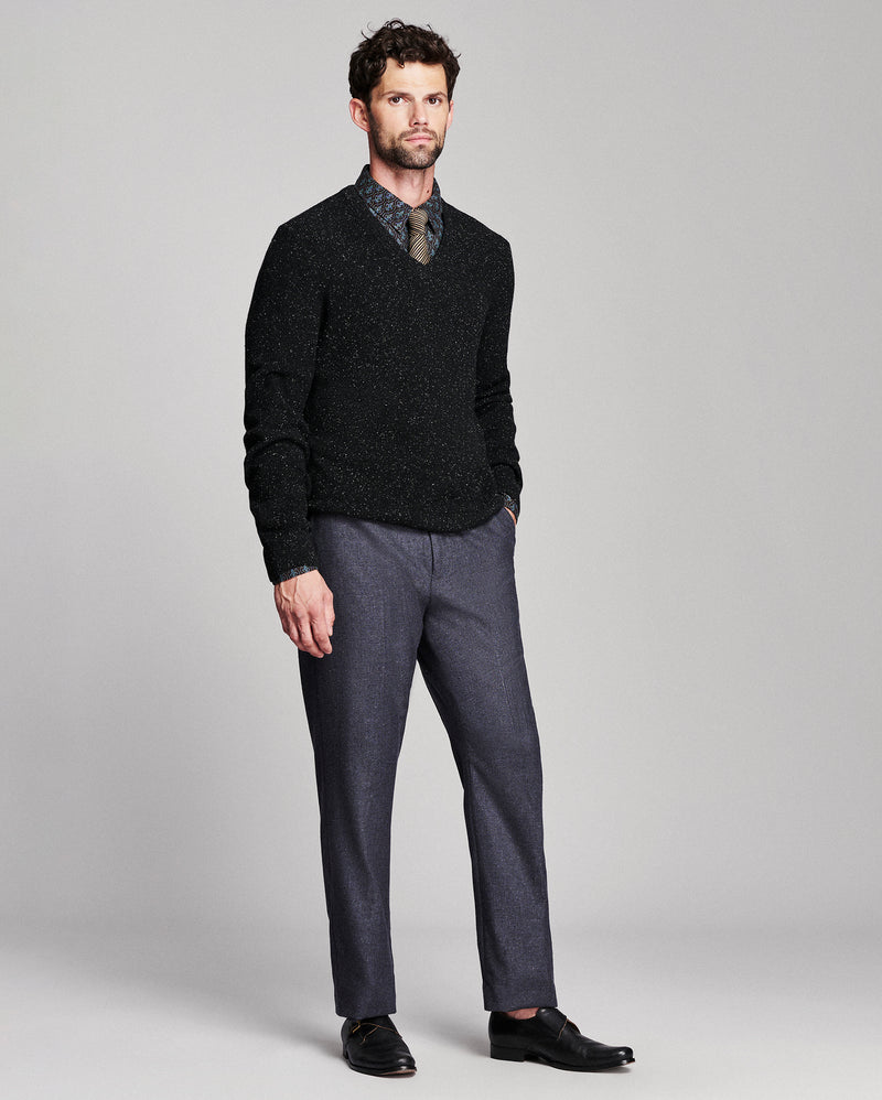 Donegal Rib V-Neck Sweater