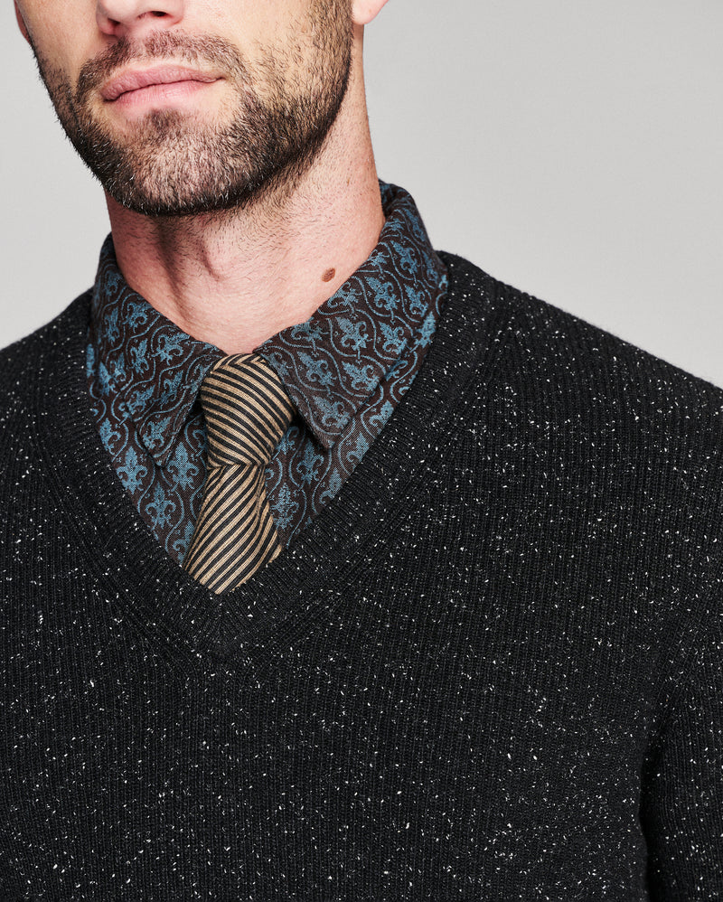 Donegal Rib V-Neck Sweater