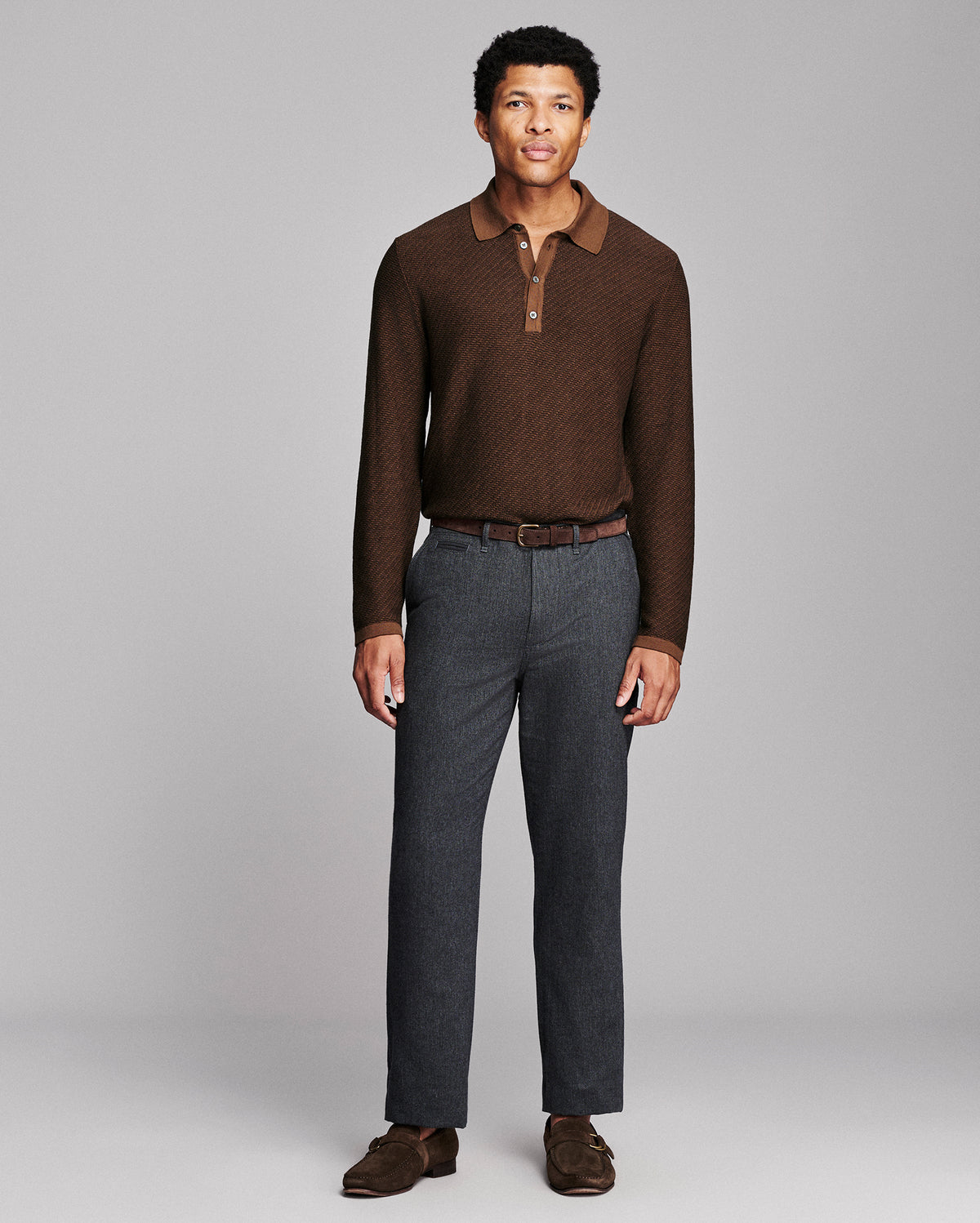 Step Jacquard Sweater Polo