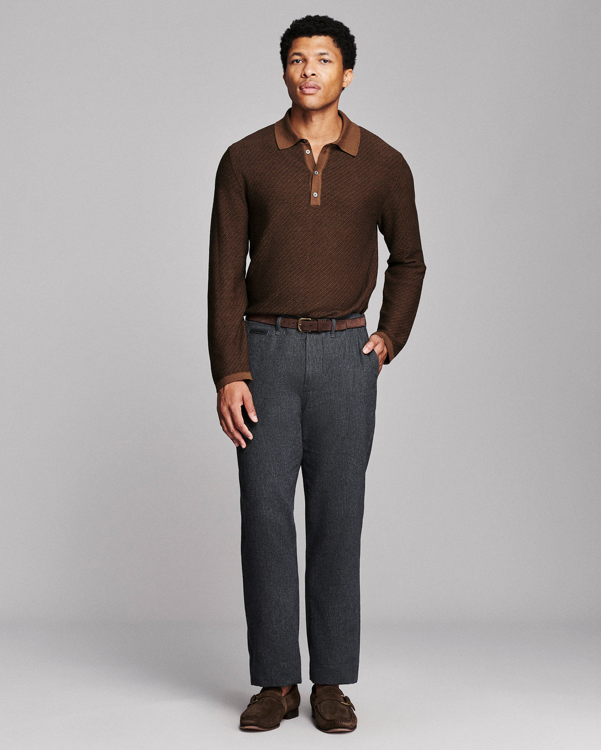 Step Jacquard Sweater Polo