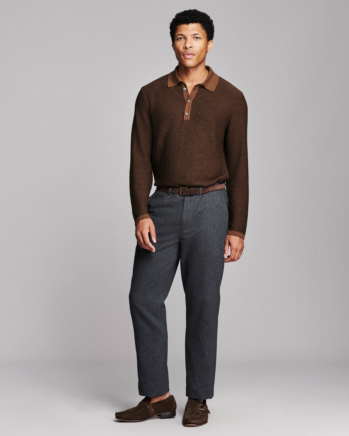 Step Jacquard Sweater Polo