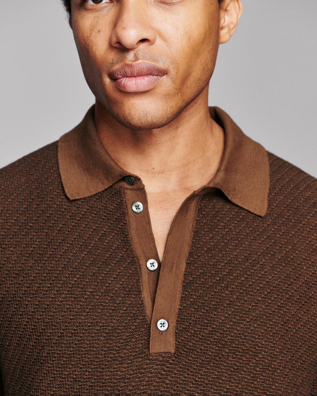 Step Jacquard Sweater Polo