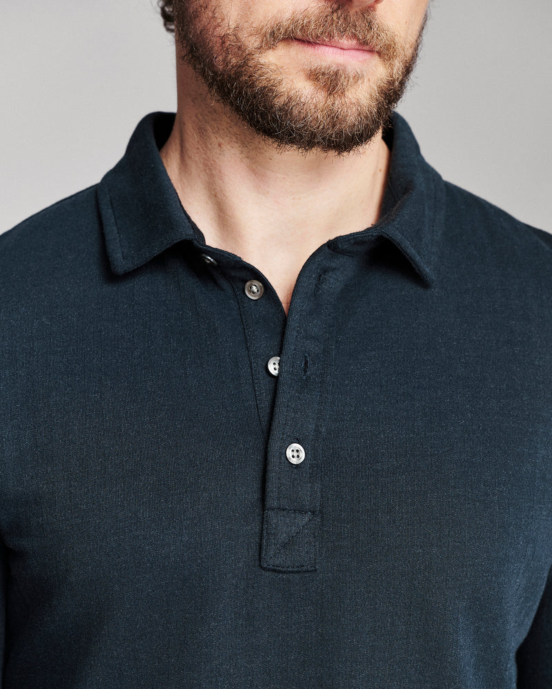 Long Sleeve Herringbone Polo