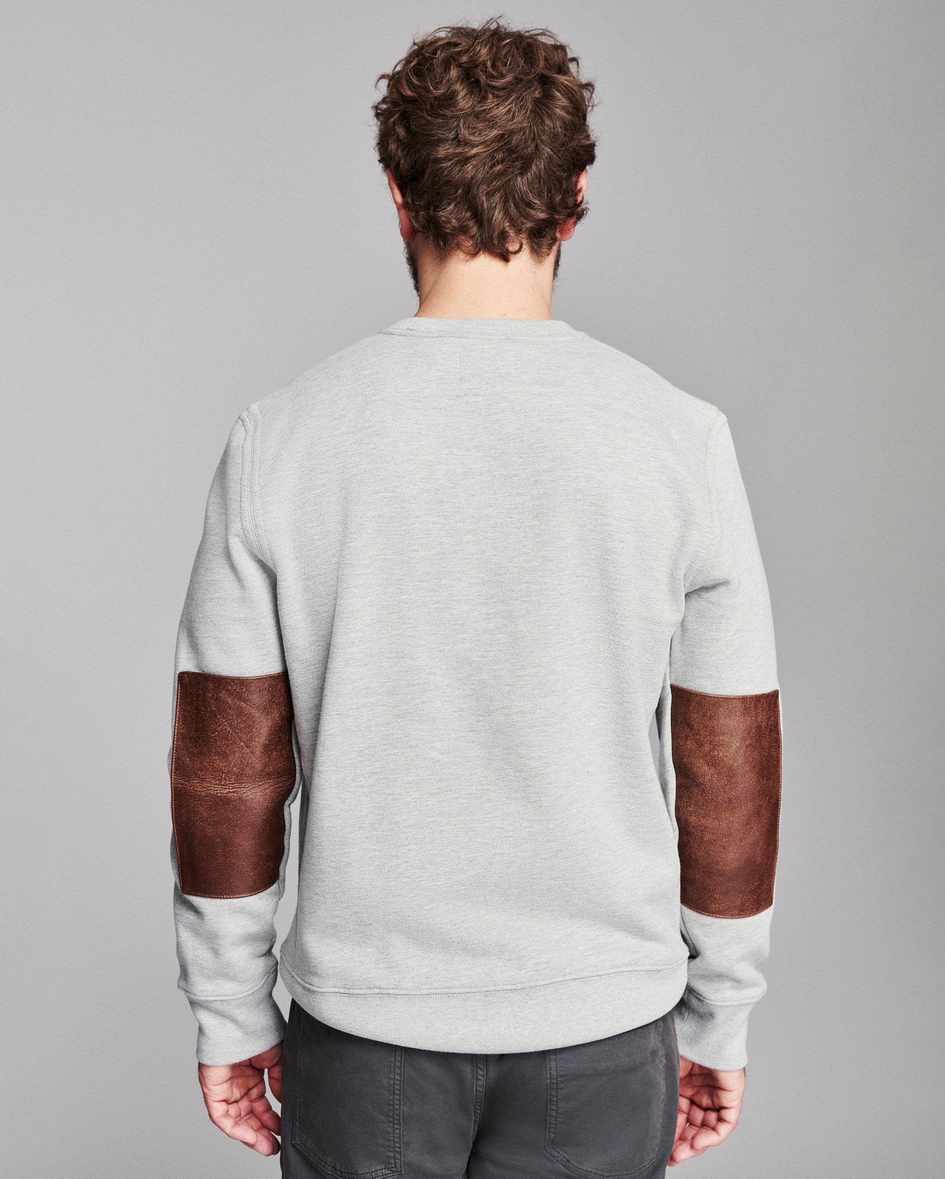 Dover Sweatshirt with Leather Elbow Patches | Billy Reid