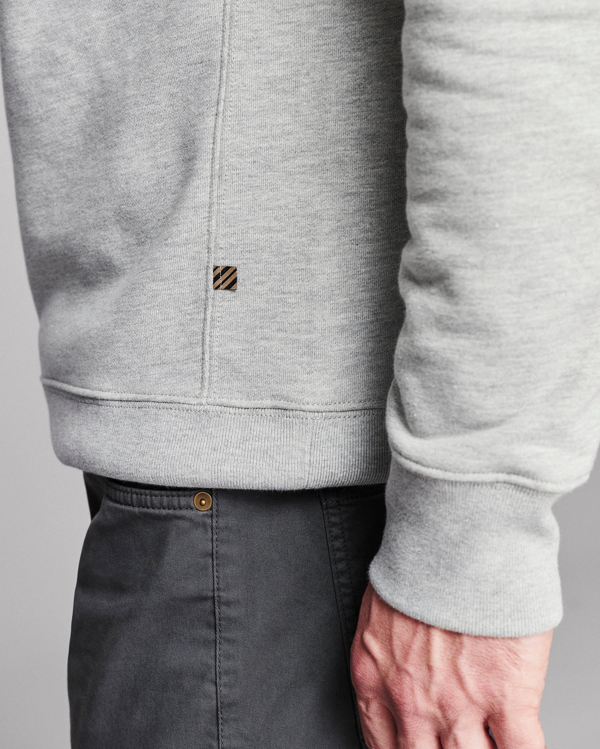 Dover Sweatshirt with Leather Elbow Patches | Billy Reid
