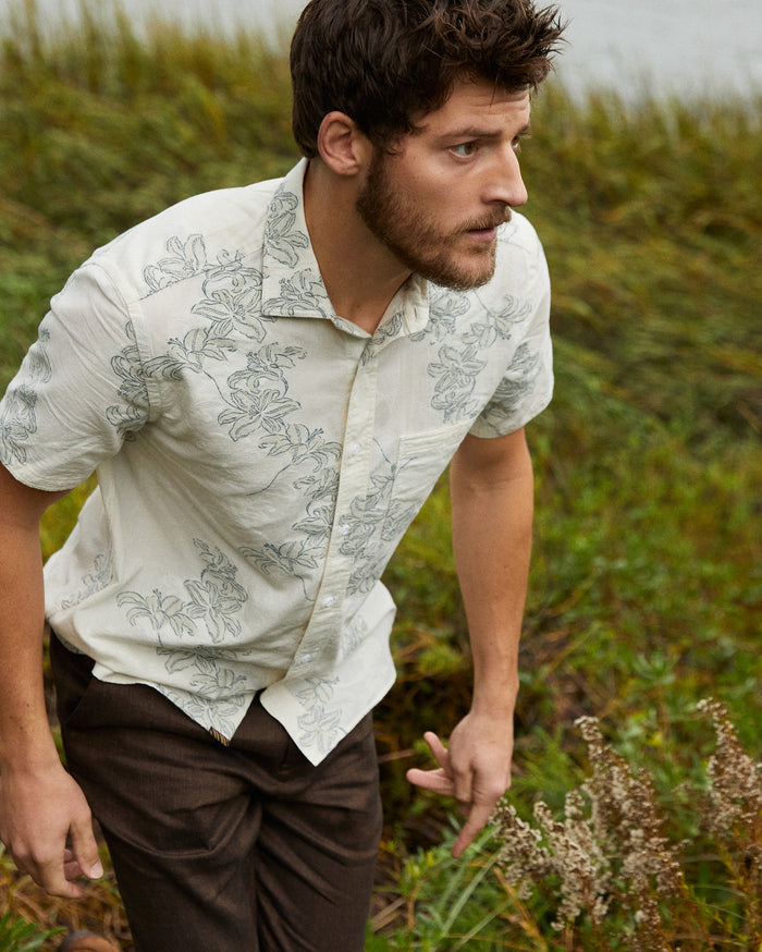 Short Sleeve Watercolor Lily Jacquard Treme Shirt