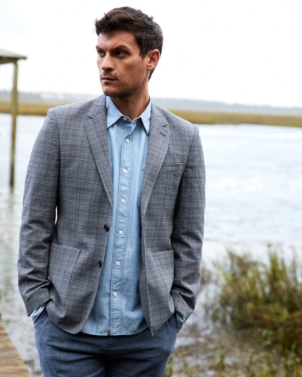 Micro-Plaid Walton Jacket