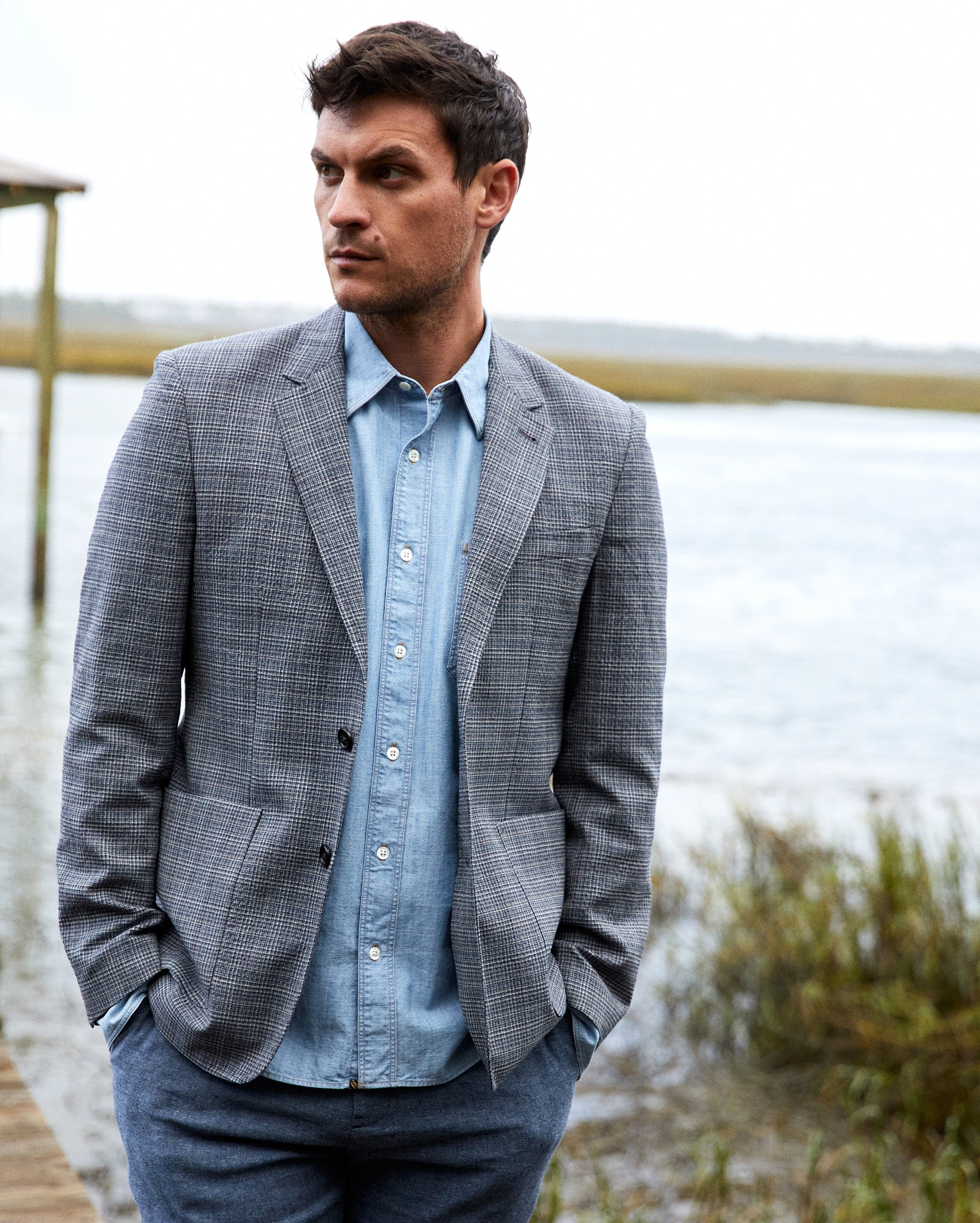 Micro-Plaid Walton Jacket