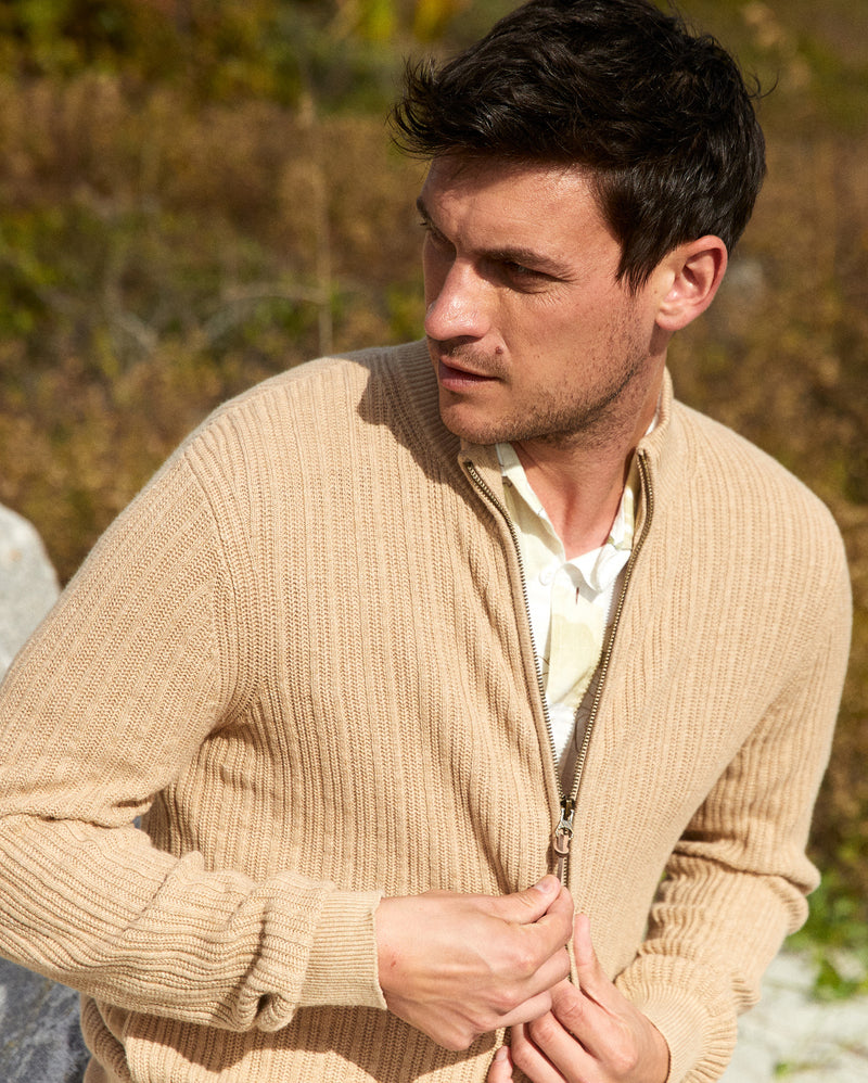 Heirloom Rib Two Way Zip Cardigan