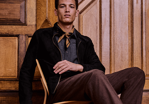 Model wears Billy Reid pieces