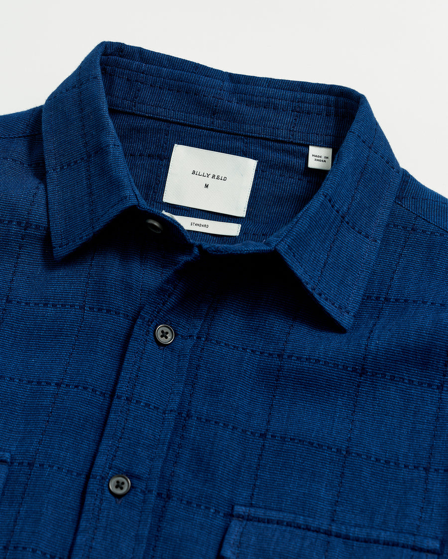 Western Shirt in Indigo | Collar detail.