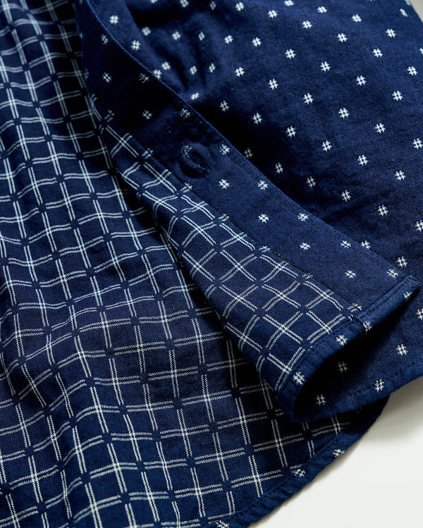 Tuscumbia Shirt in Indigo/White | Interior detail.