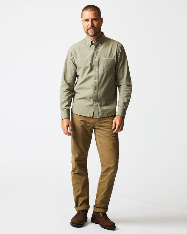 Male model wears the Twisted MSL 1 Pocket Shirt in Olive