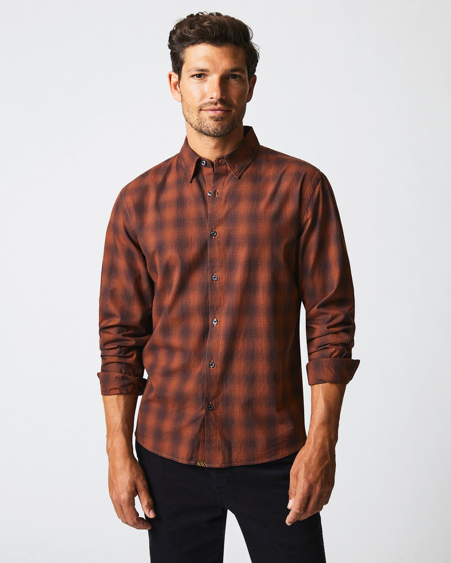 Shadow Plaid Tuscumbia Shirt in Black/Rust