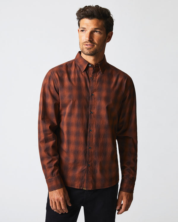 Shadow Plaid Tuscumbia Shirt in Black/Rust