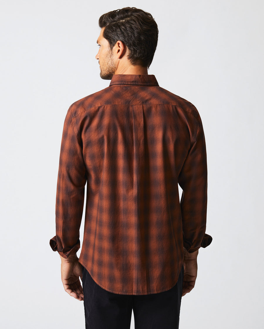 Shadow Plaid Tuscumbia Shirt in Black/Rust