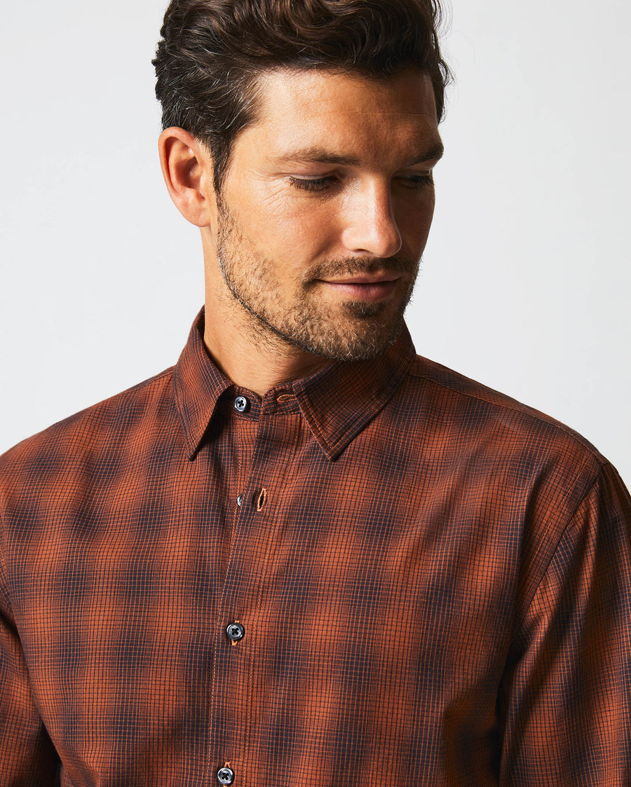 Shadow Plaid Tuscumbia Shirt in Black/Rust