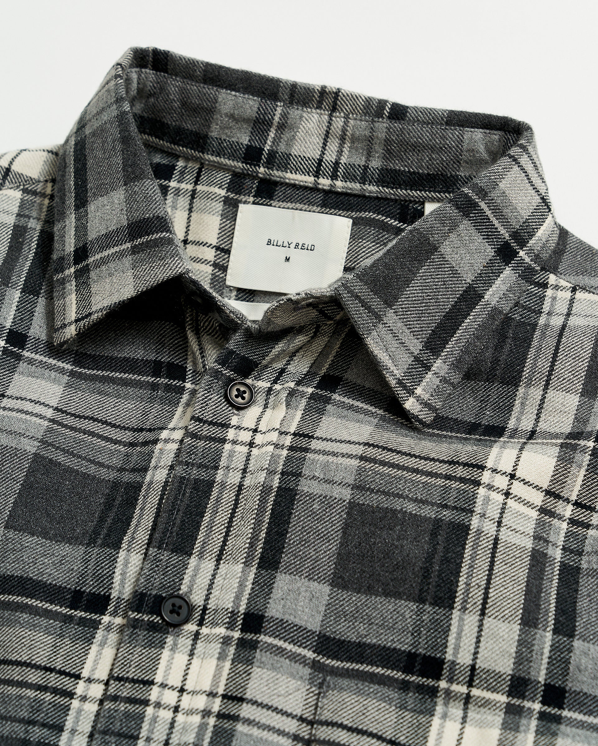 BRUSHED BOLD PLAID TUSCUMBIA SHIRT IN GREY/BLACK – Billy Reid