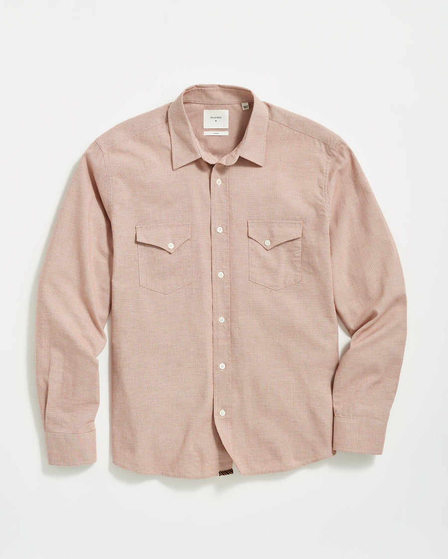 Basket Check Western Shirt in Natural/Red