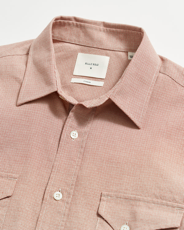 Basket Check Western Shirt in Natural/Red