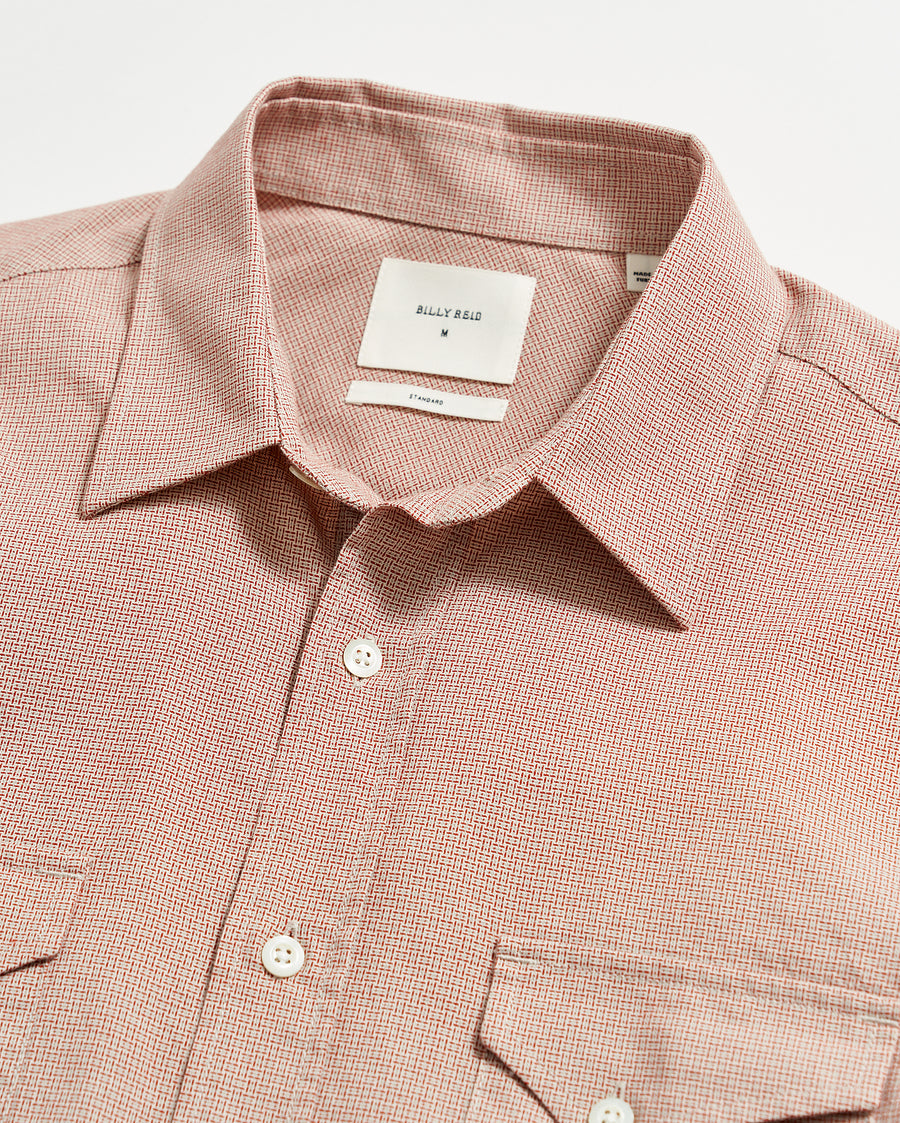Basket Check Western Shirt in Natural/Red
