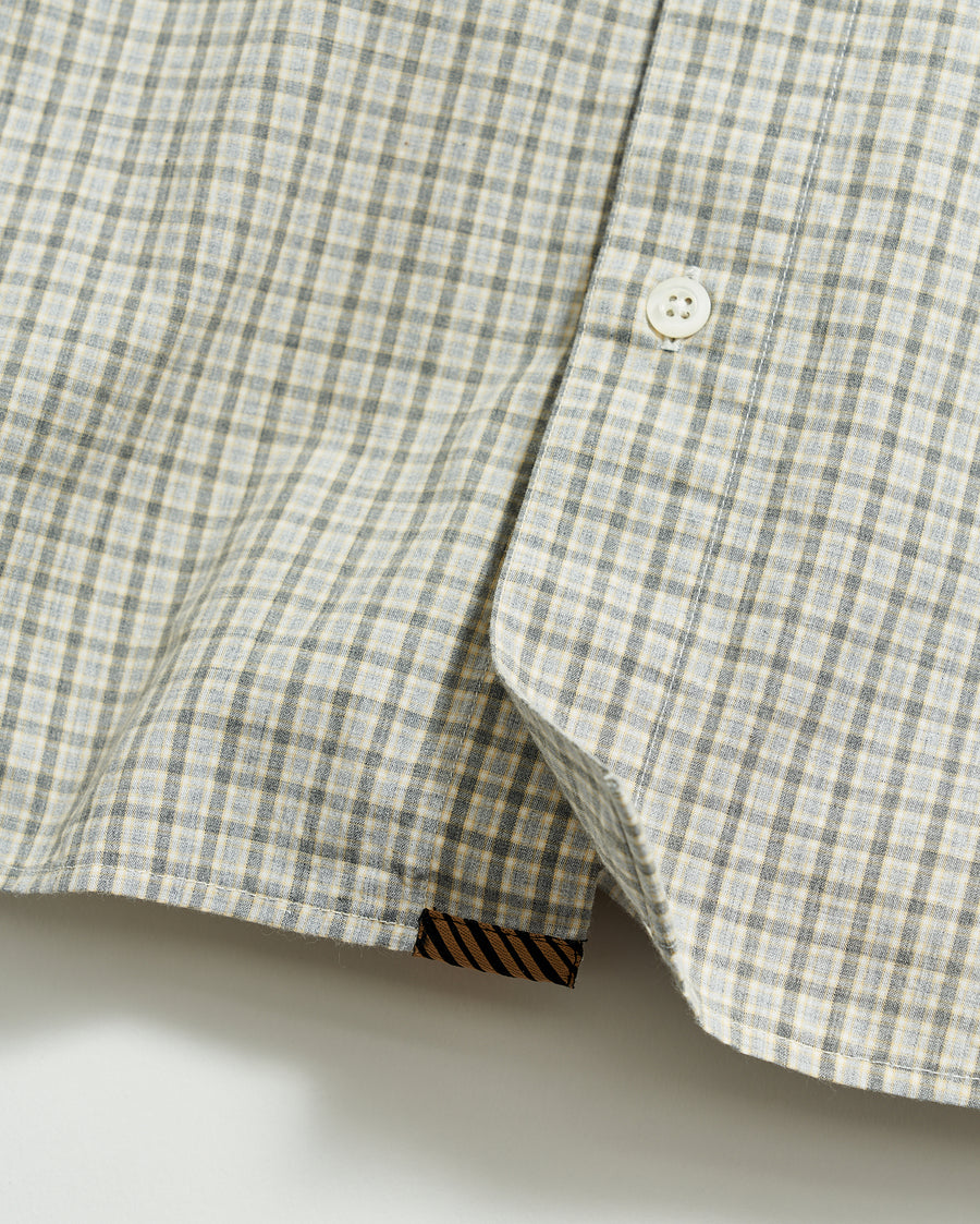 Melange Check Tuscumbia Shirt in Light Gray/Yellow 