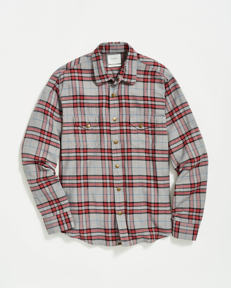 Bold Plaid Western Shirt in Grey/Multi