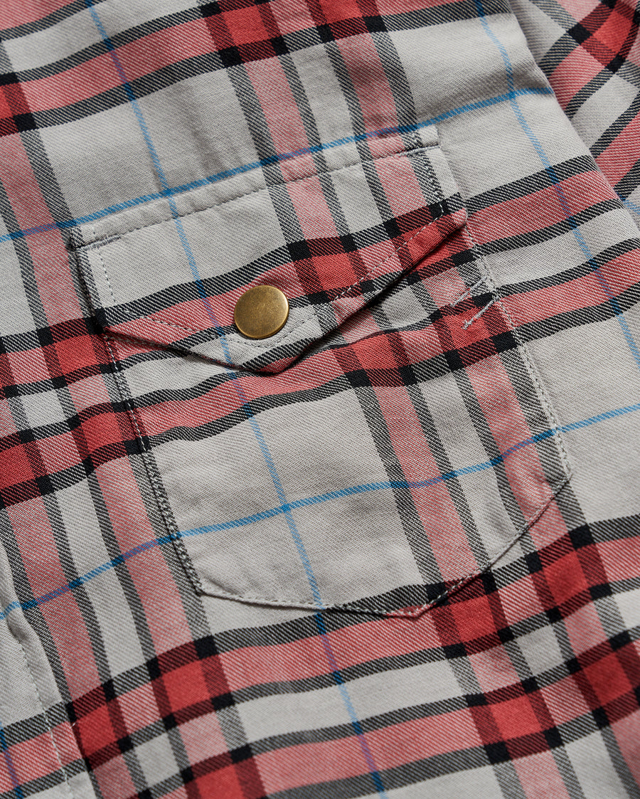 Bold Plaid Western Shirt in Grey/Multi