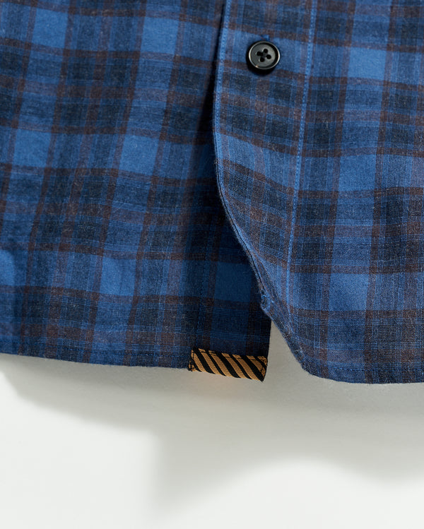 Melange Shadow Plaid Tuscumbia Shirt in Blue/Red