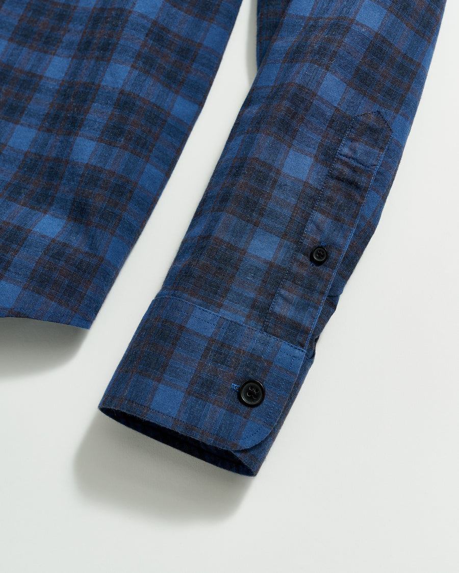 Melange Shadow Plaid Tuscumbia Shirt in Blue/Red