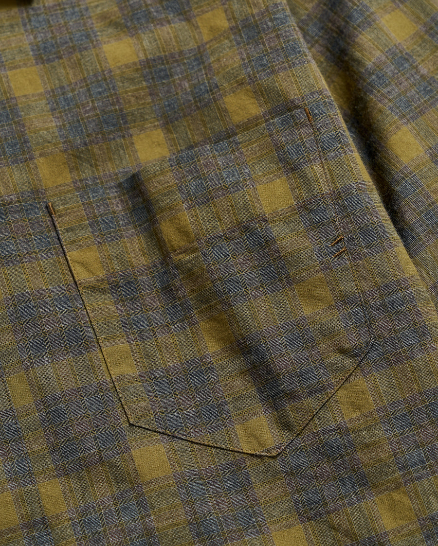 Melange Shadow Plaid Tuscumbia Shirt in Grey/Olive