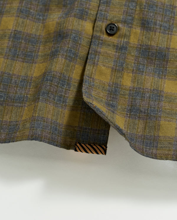 Melange Shadow Plaid Tuscumbia Shirt in Grey/Olive