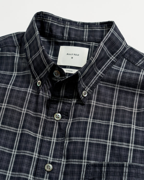 Plaid John T Shirt in Black/Grey