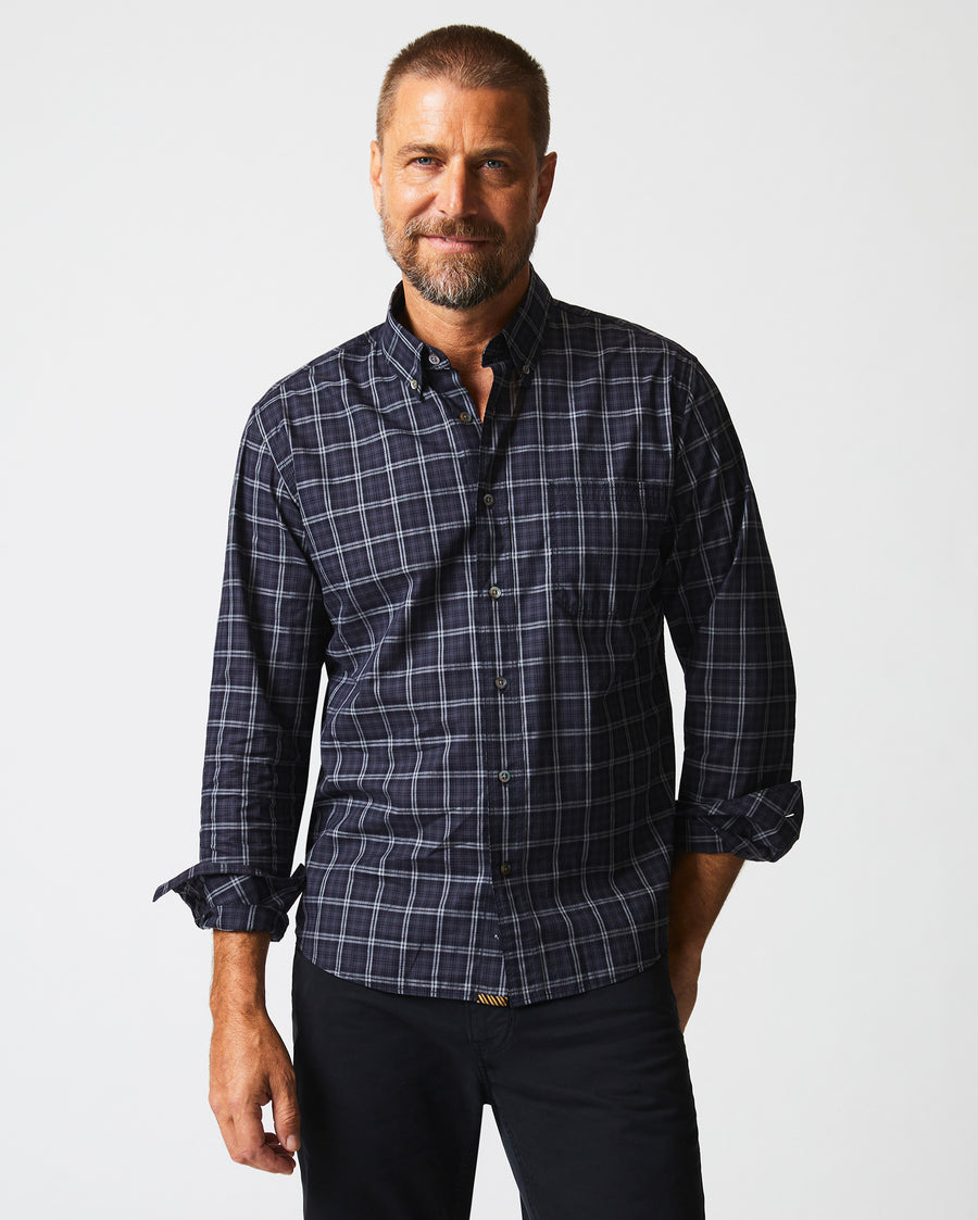 Plaid John T Shirt in Black/Grey