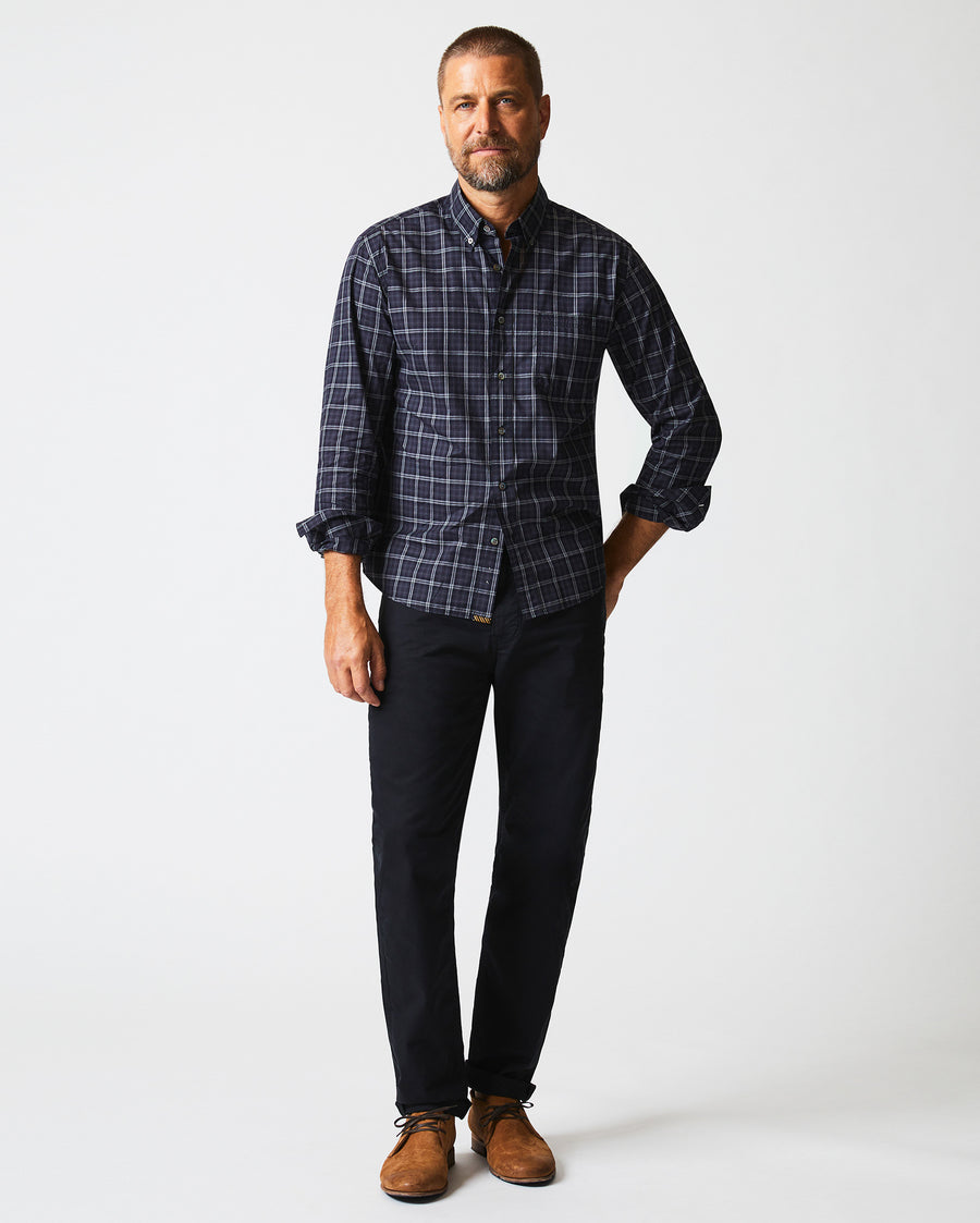 Plaid John T Shirt in Black/Grey