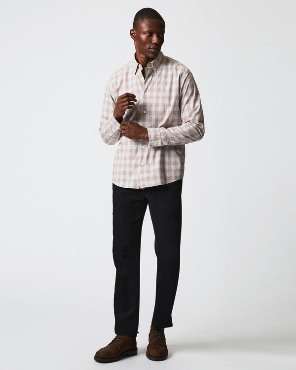 Melange Grid Plaid Tuscumbia Shirt Hidden Button Down Grey/Ginger