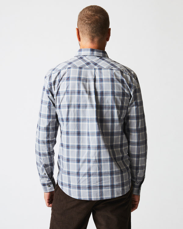 Plaid John T Shirt in Grey/Blue