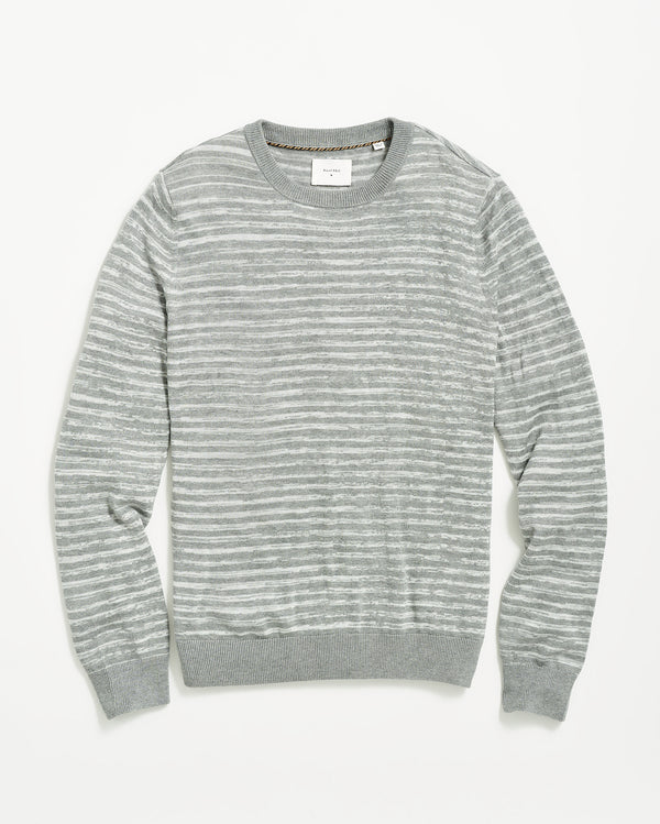 Space Dye Stripe Crew in Grey