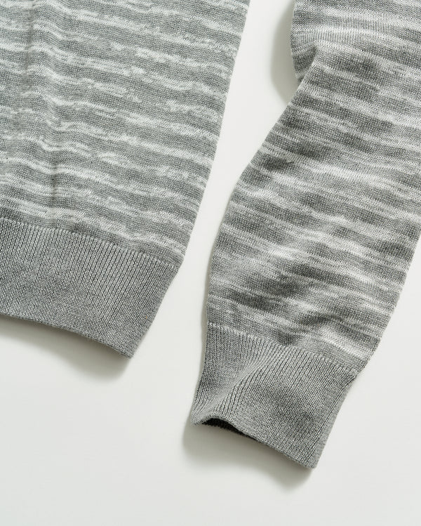 Space Dye Stripe Crew in Grey