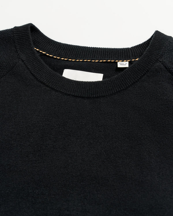 Baseball Sweater Crew in Black