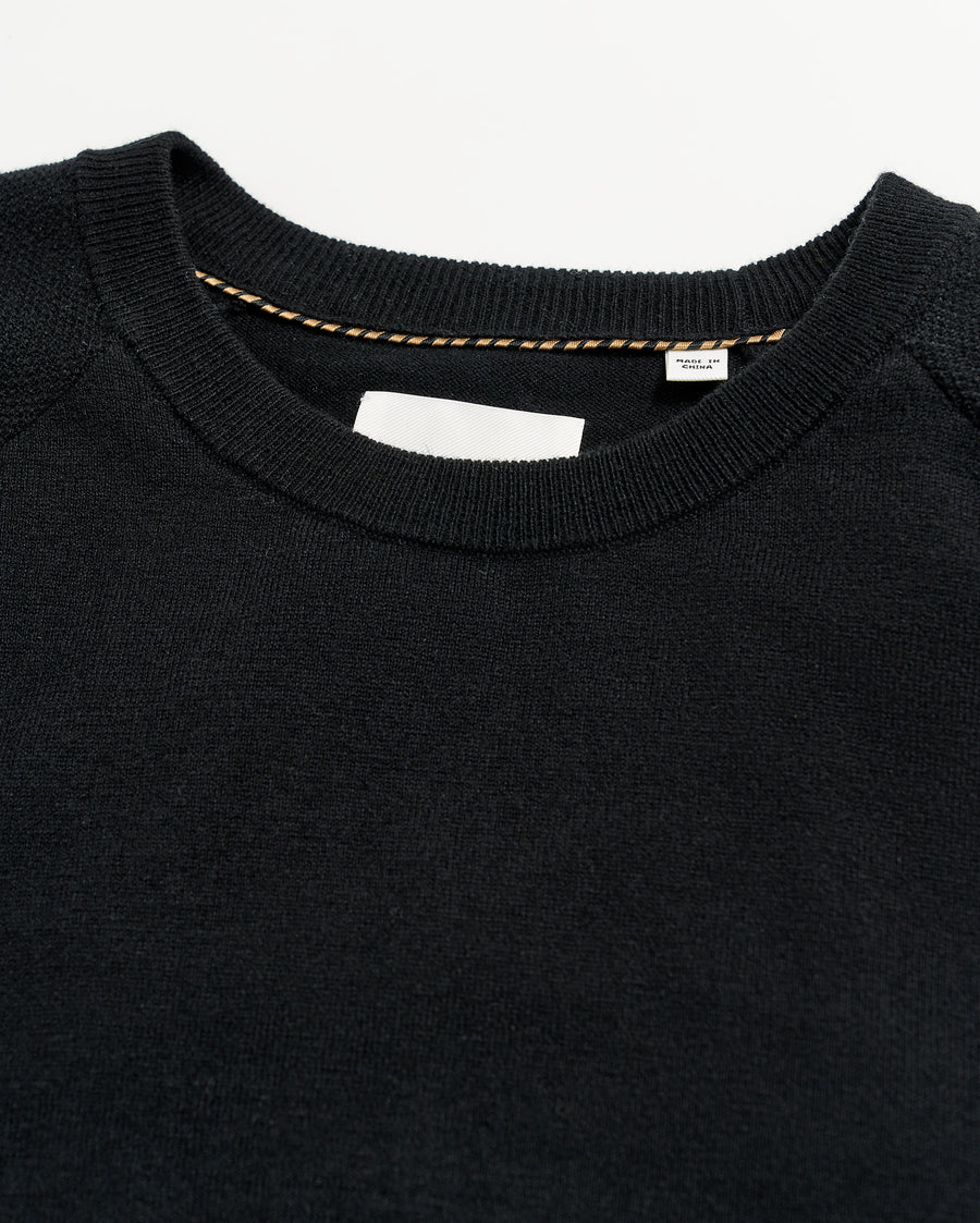 Baseball Sweater Crew in Black