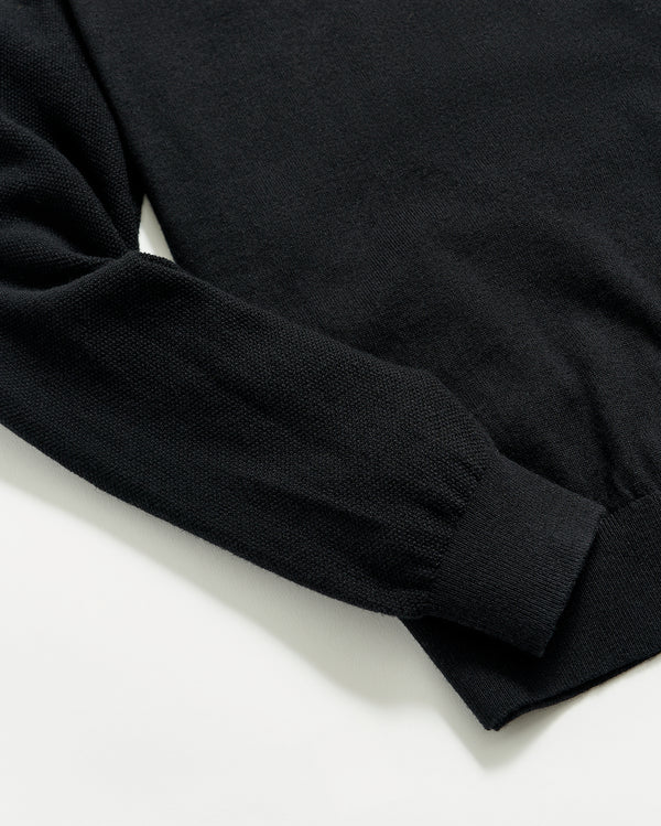 Baseball Sweater Crew in Black