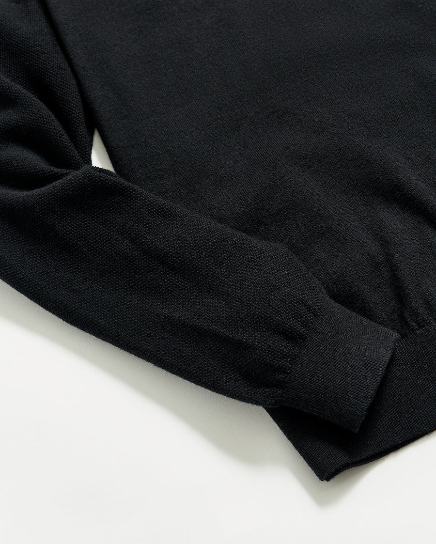 Baseball Sweater Crew in Black