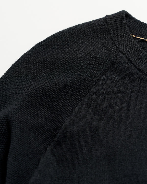 Baseball Sweater Crew in Black