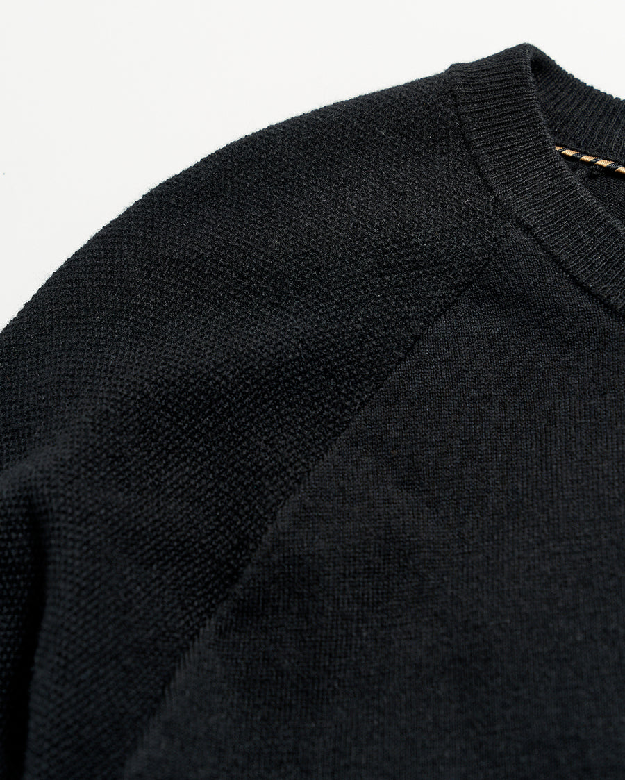 Baseball Sweater Crew in Black